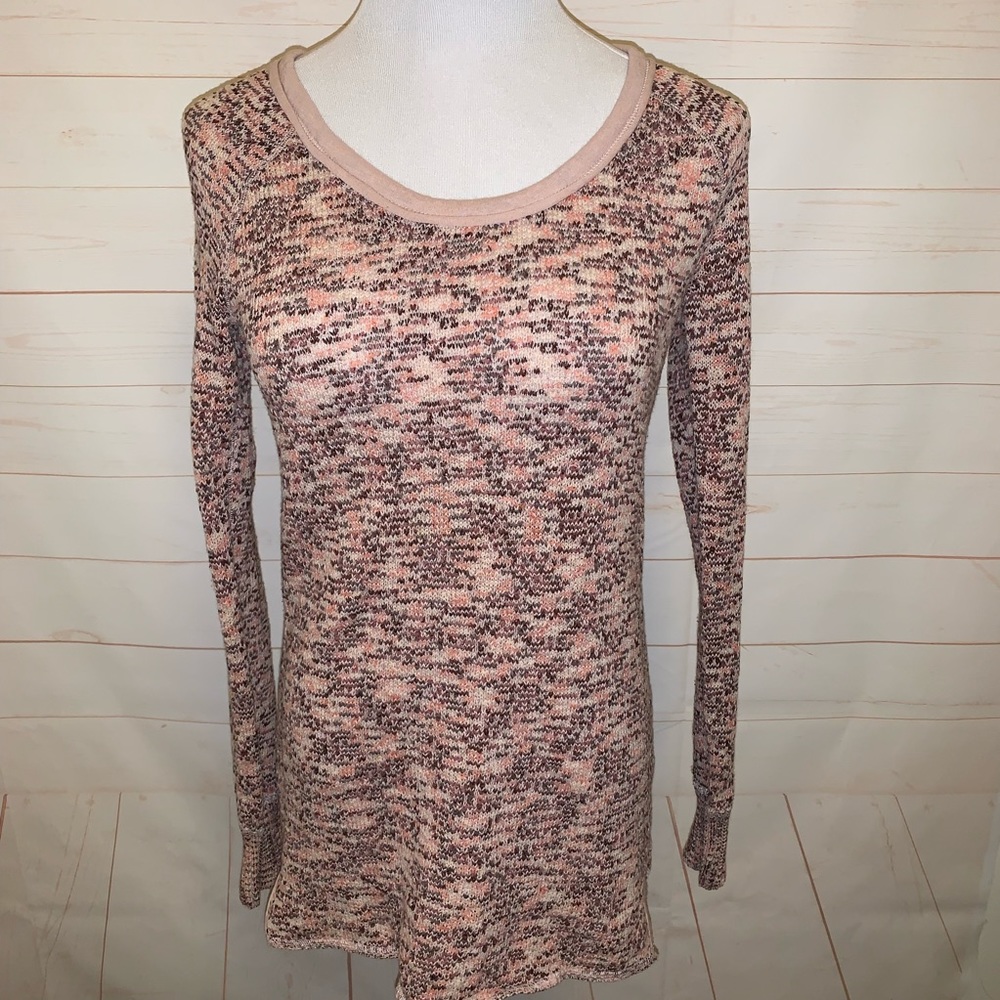 We the Free Marled Yarn Knit Sweater Medium Pink